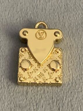 Chic Upcycled Gold Tone Perfume Bottle Charm